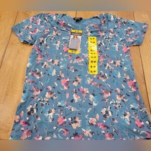 Nicole Miller - Blue Floral Top - S